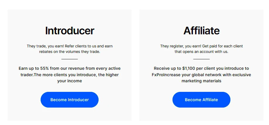 Affiliate or Introducer FXPro