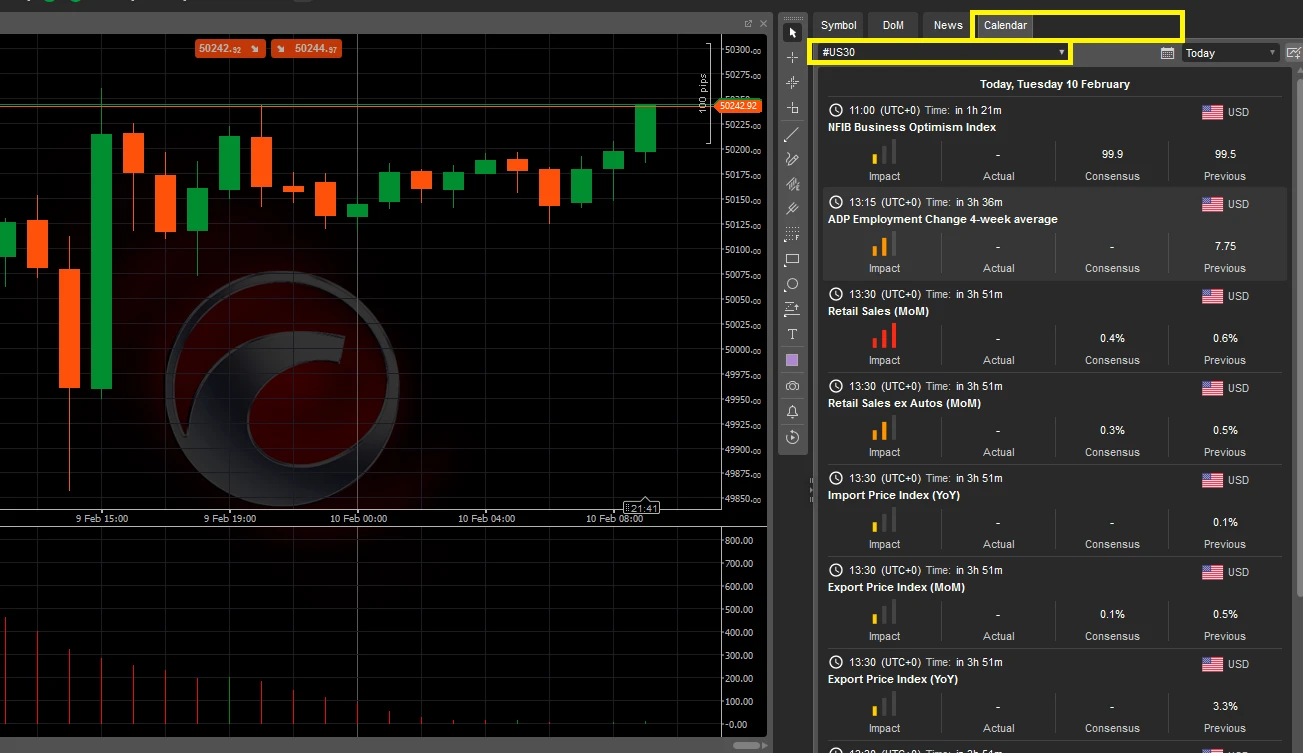ctrader-dow-jones-calendar-